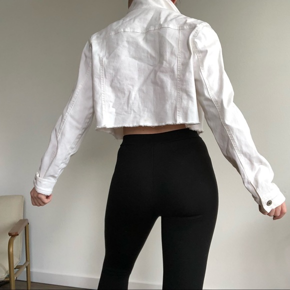 White Cropped Jean Jacket - Picture 5 of 6